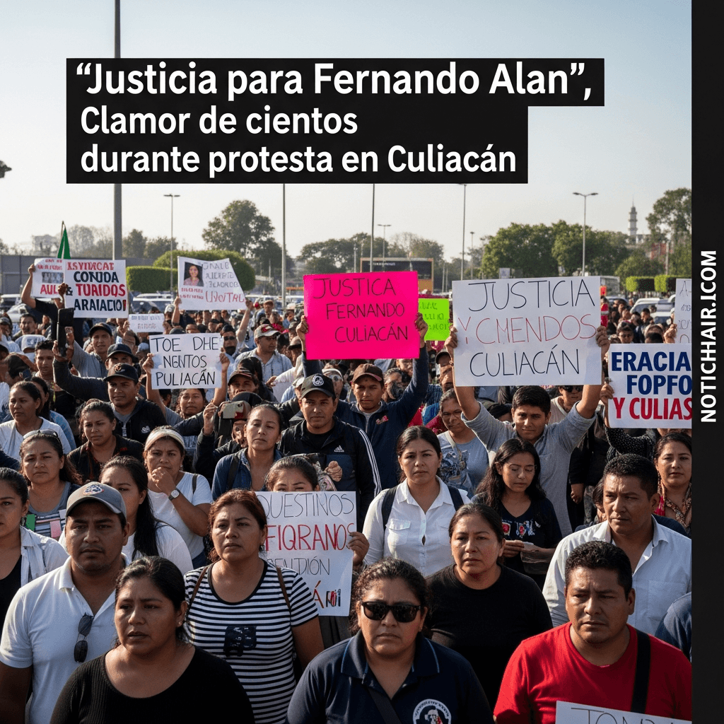 “Justicia para Fernando Alan”, clamor de cientos durante protesta en Culiacán