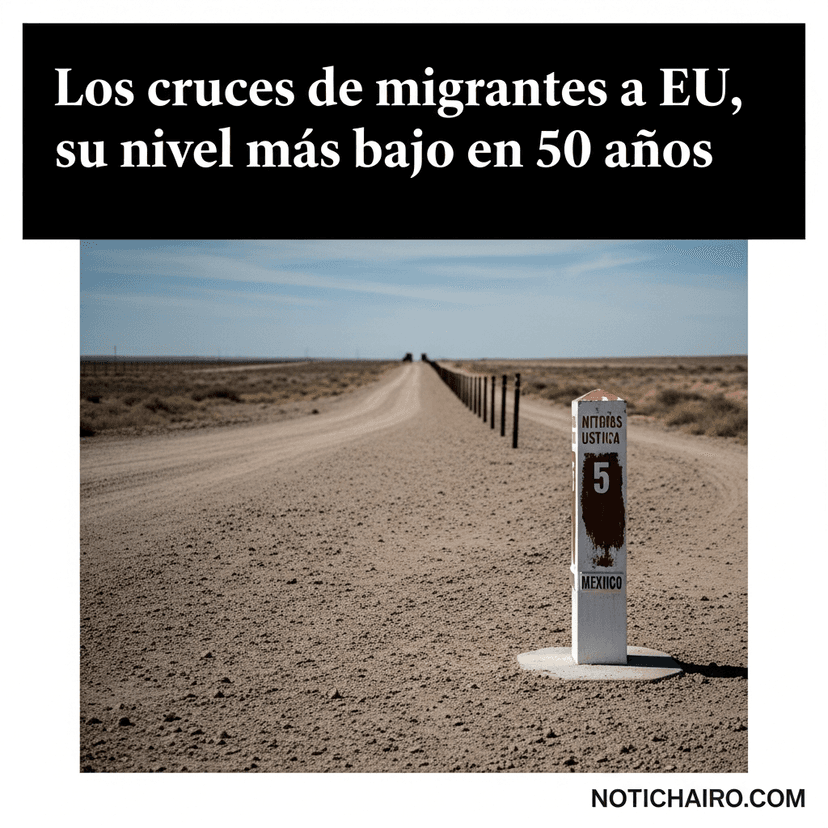 Los cruces de migrantes a EU, en su nivel más bajo en 50 años