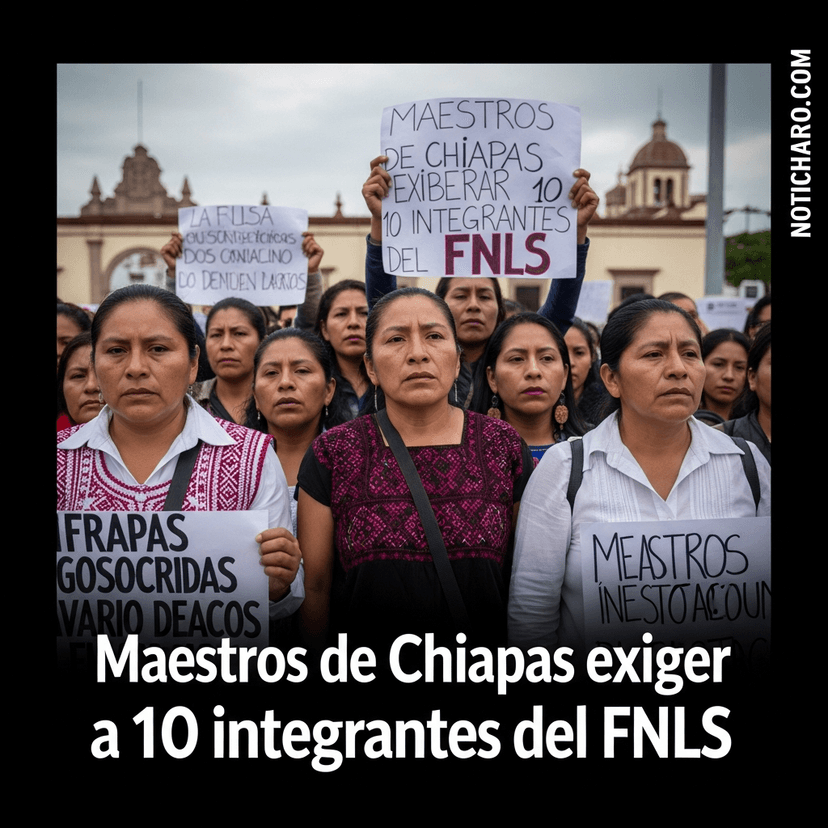 Maestros de Chiapas exigen liberar a 10 integrantes del FNLS