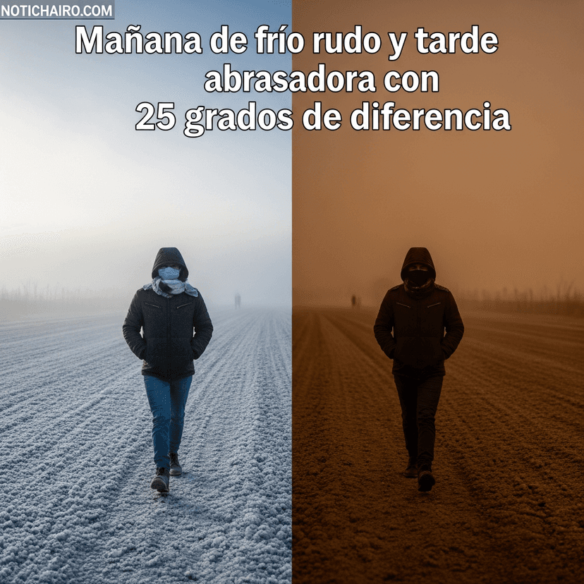 Mañana de frío rudo y tarde abrasadora con 25 grados de diferencia