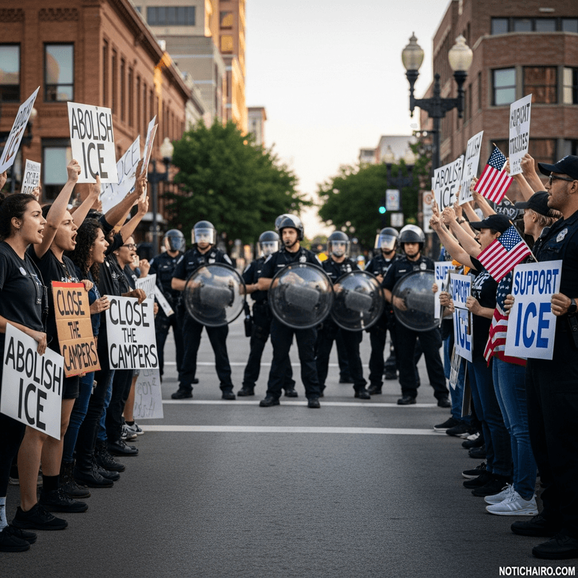 Manifestantes en Mineápolis confrontan a adeptos al ICE