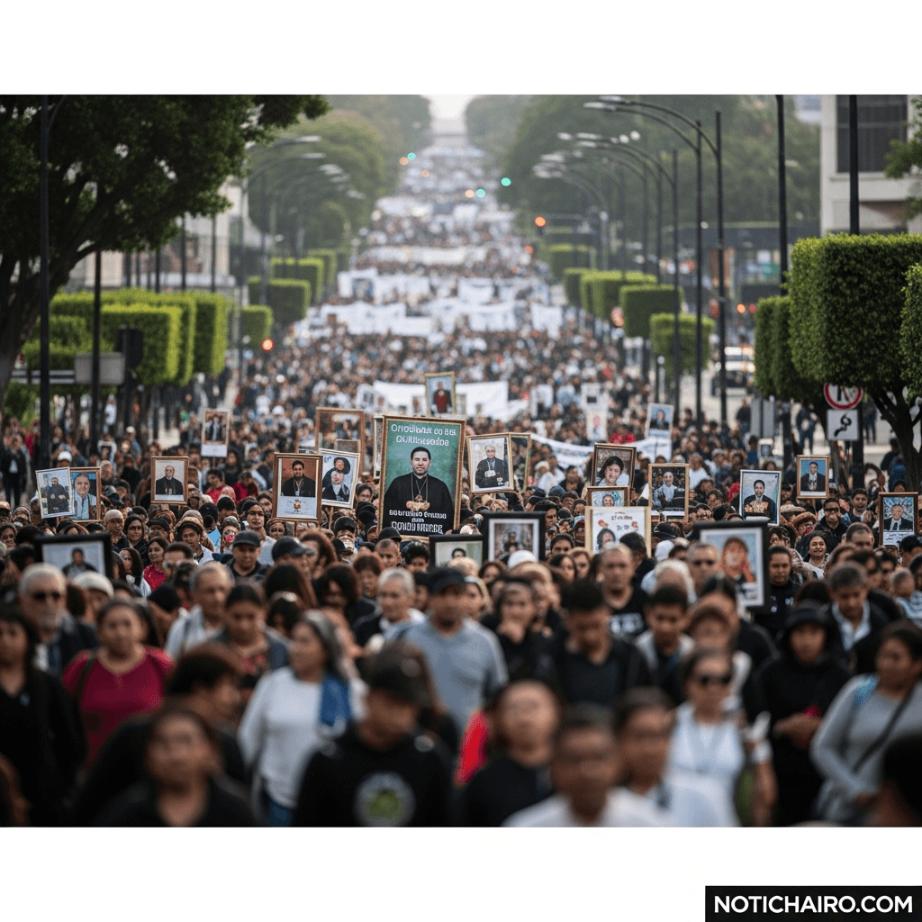 Marchan miles en el 15 aniversario luctuoso del obispo Samuel Ruiz