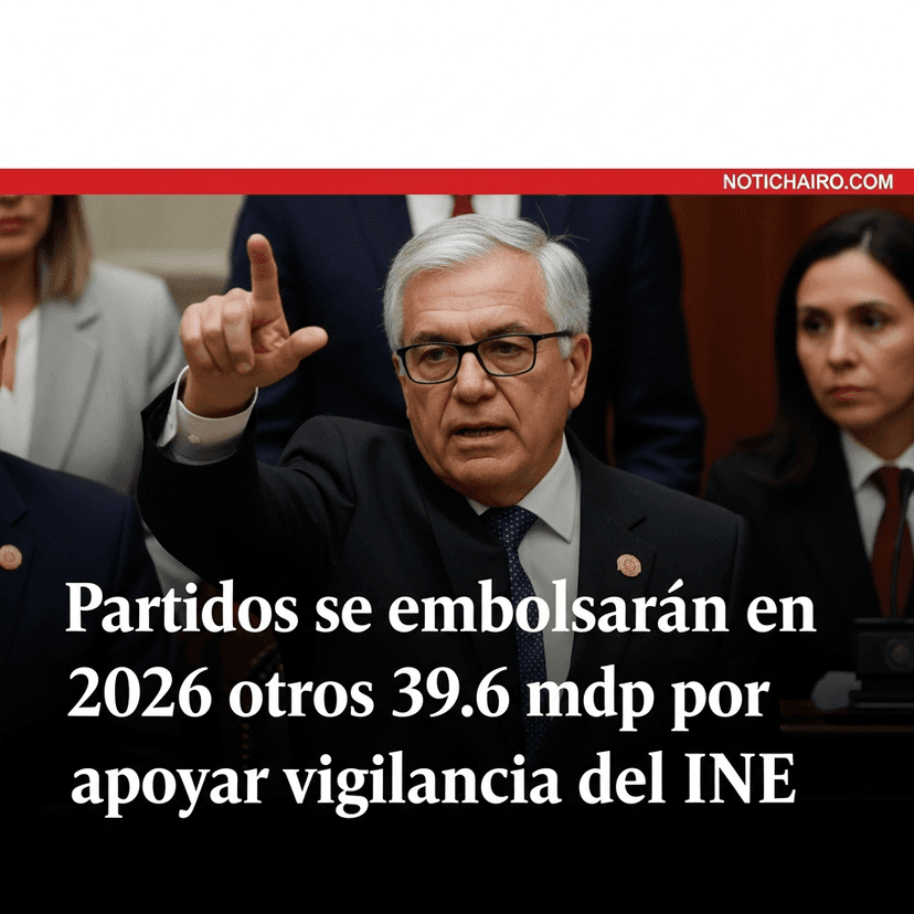 Partidos se embolsarán en 2026 otros 39.6 mdp por apoyar vigilancia del INE
