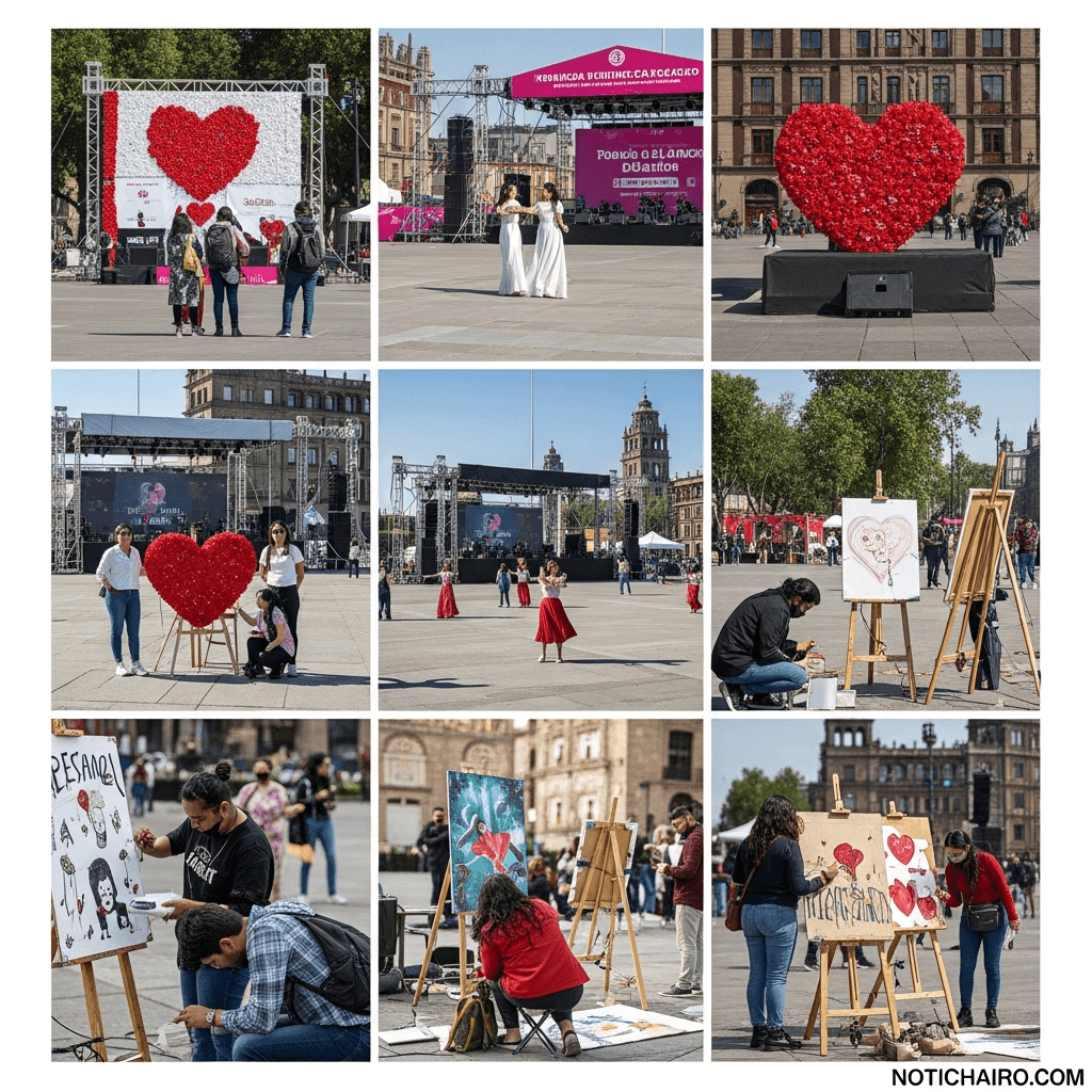 Preparan el Zócalo para el Día del Amor; habrá actividades artísticas