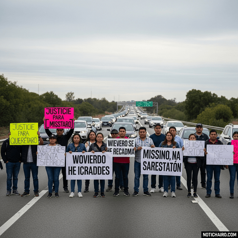 Protestan en la México-Querétaro por joven extraviada