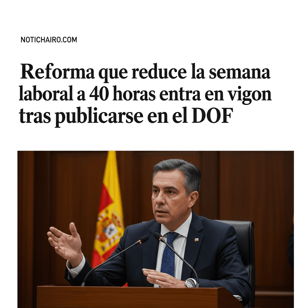 Reforma que reduce la semana laboral a 40 horas entra en vigor tras publicarse en el DOF