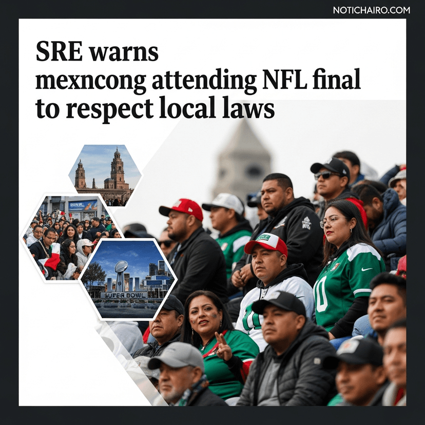 SRE advierte a mexicanos que acudirán a la final de la NFL respetar leyes locales