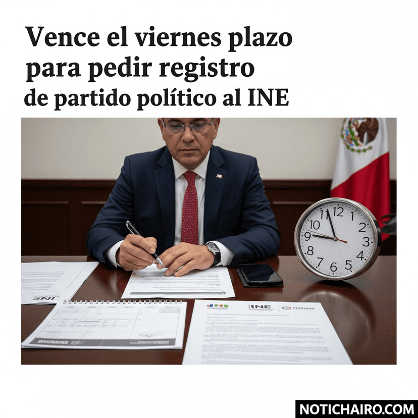 Vence el viernes plazo para pedir registro de partido político al INE