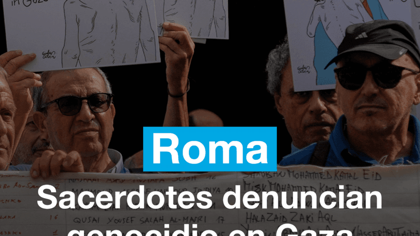 Sacerdotes marchan en Roma denunciando un genocidio en Gaza