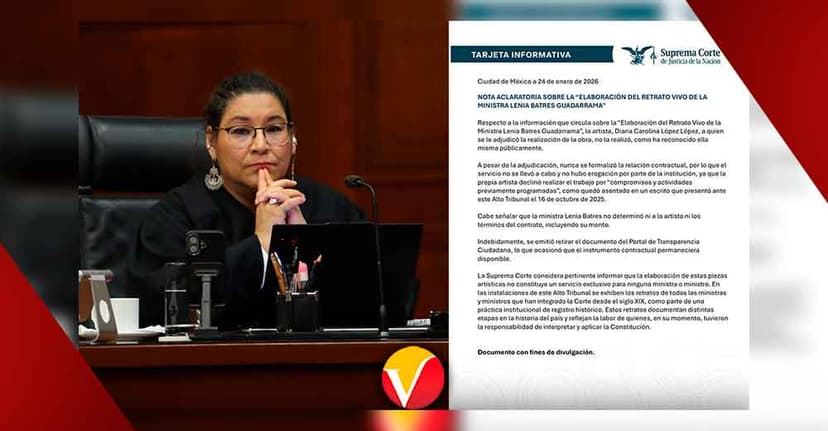 SCJN aclara que no se realizó ni se pagó retrato de la ministra Lenia Batres