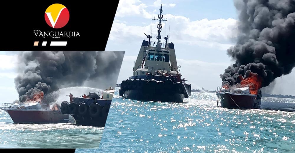 Se incendia yate frente a las costas de Yucatán; tripulantes lograron ponerse a salvo