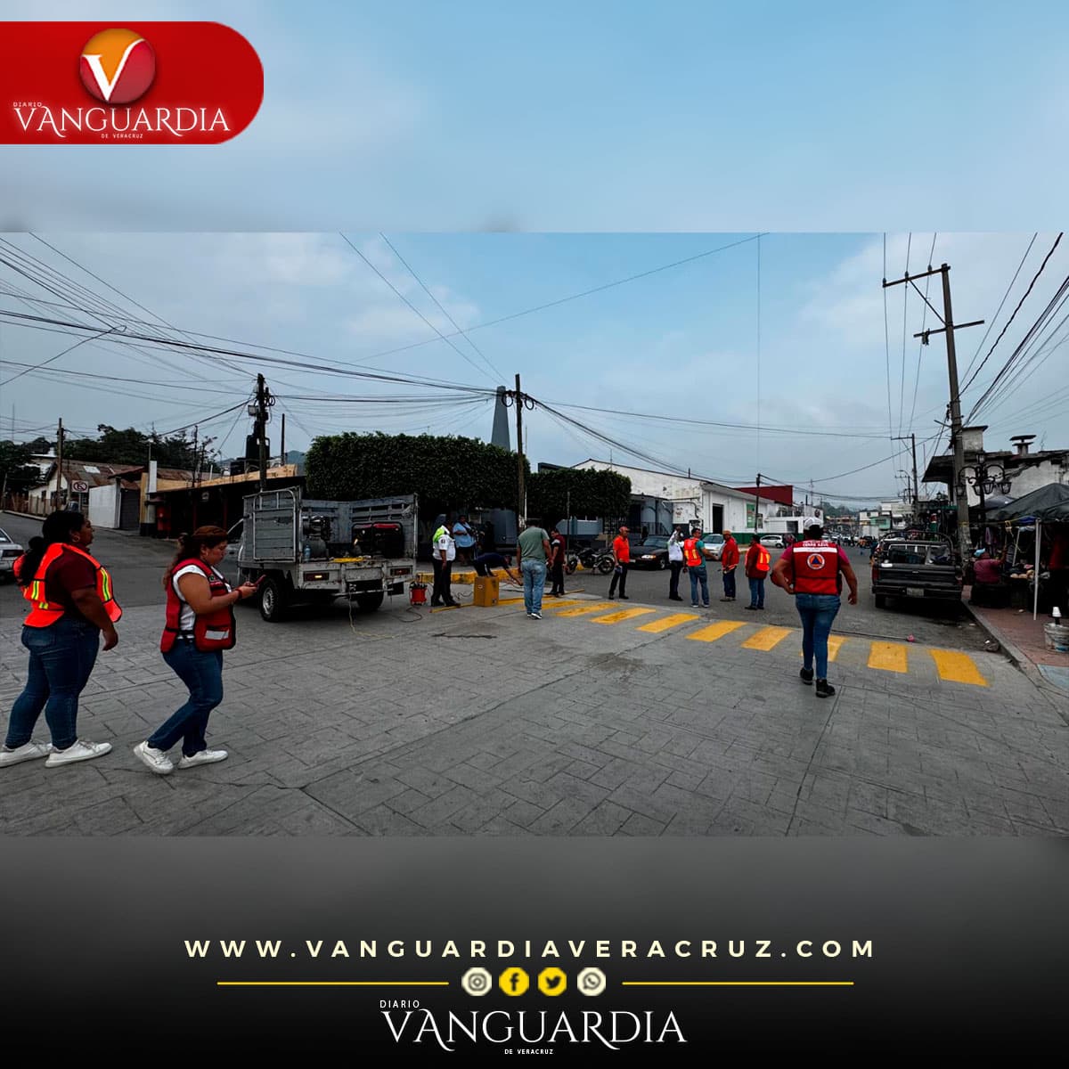 Señalizan cruces peatonales y estacionamientos en el centro de Cerro Azul