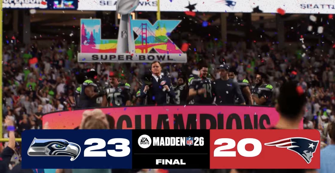 Super Bowl LX: Madden 26 predice al ganador entre New England Patriots vs Seattle Seahawks