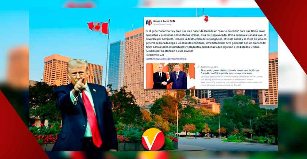 Trump amenaza a Canadá con aranceles del 100 % por acuerdo con China