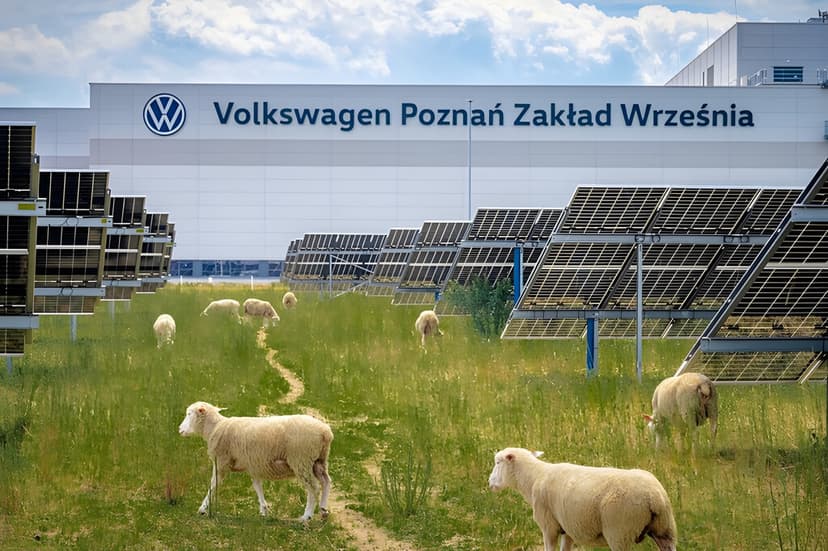 Volkswagen puso a pastar ovejas bajo 31,000 placas solares. Resulta que empezaron a cambiar la forma de producir energía