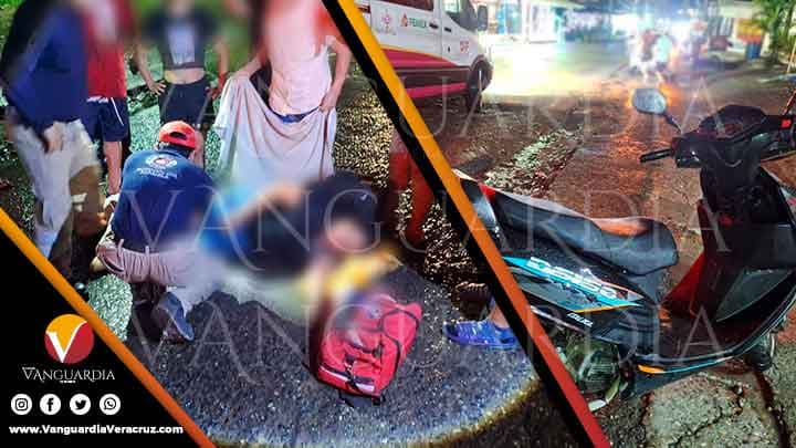 ¡Hospitalizan a motociclista al derrapar en la carretera El Chote-Caracas Lara, en Papantla!
