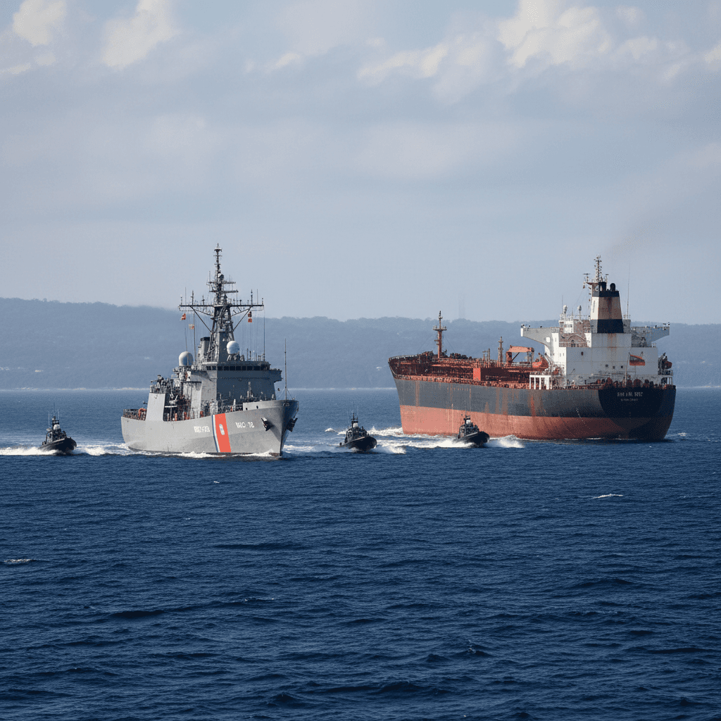 Persigue Guardia de EU a un tercer buque petrolero cerca de Venezuela